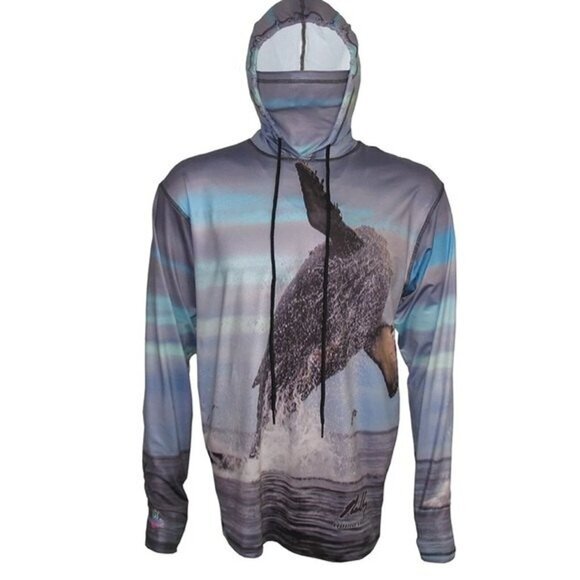 Oceancognito Men's Breech Whale Graphic‎ Surf Dive Hoodie Beach Outdoor. Size S - Picture 1 of 11